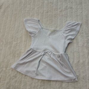 White Ruffle Sleeve Babydoll tee